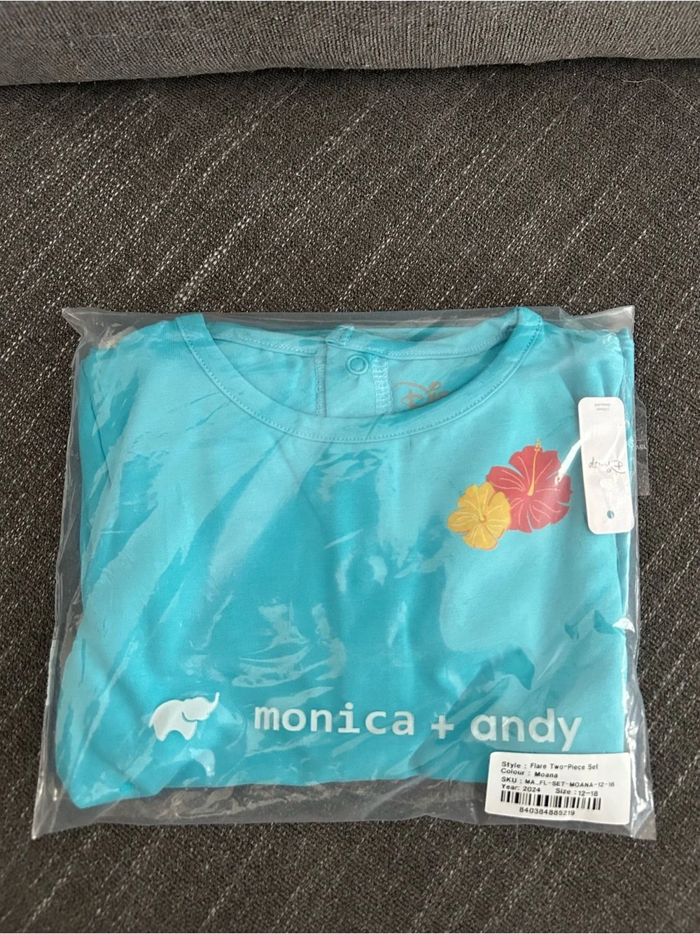 Monica + Andy Disney Moana 2 Piece Set 12-18M Organic Cotton NWT